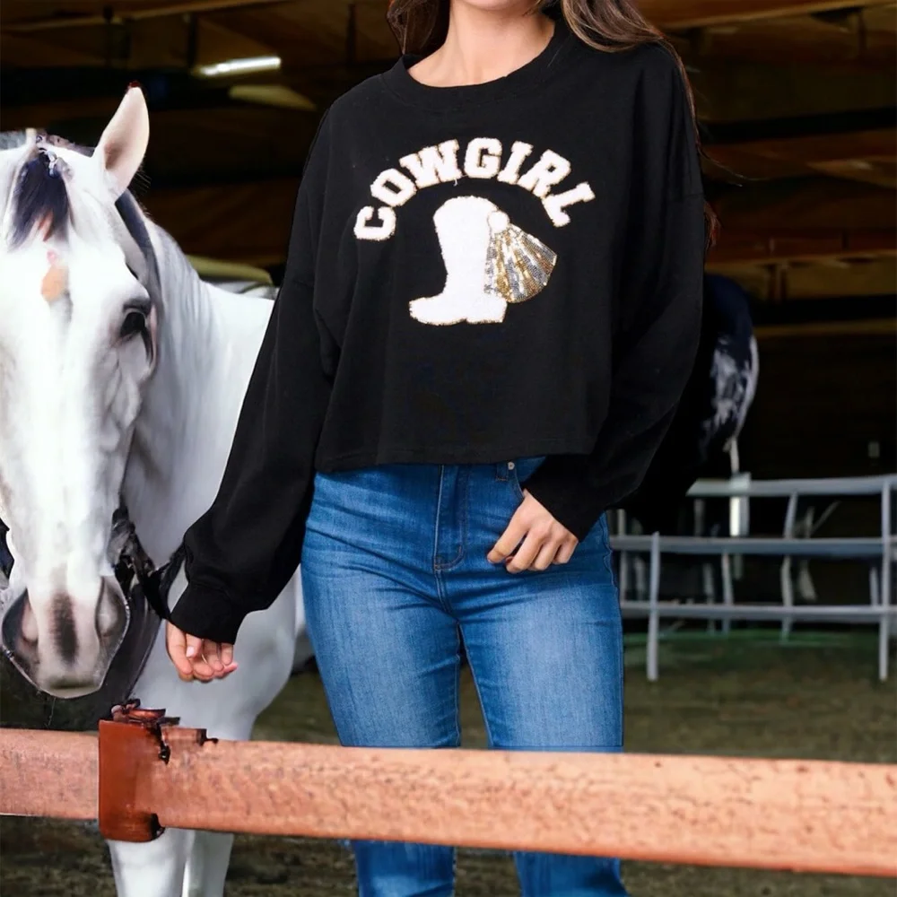 Peach Love California Cowgirl embellished pull over S M L - Picture 1 of 8
